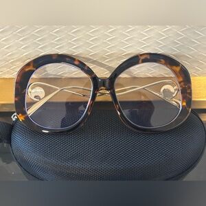 Tortoise Shell Women's Fashion Glasses with Pearl Accent